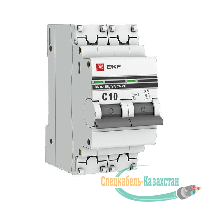 Выключатель автоматический модульный 2п C 10А 4.5кА ВА 47-63 PROxima EKF mcb4763-2-10C-pro