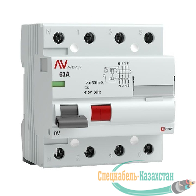 Выключатель дифференциального тока (УЗО) 4п 63А 300мА тип AC DV AVERES EKF rccb-4-63-300-ac-av