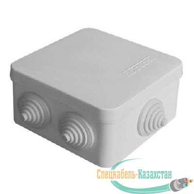 Коробка распр. ОП 84х84х45 7 выходов 3 гермоввода IP54 крышка защелкивающаяся сер. Epplast 120072