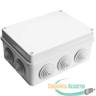 Коробка распределительная ОП 150х110х70мм IP54 10 выходов 10 гермовводов крышка на винтах бел. Epplast 210313
