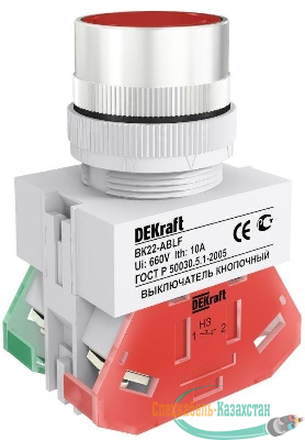 Выключатель кнопочный ABLF ВК-22 d22мм 220В красн. DEKraft 25014DEK