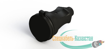 Розетка 1-м MultiSet 16А 250В IP44 с заземл. каучук черн. SE MST4002BK