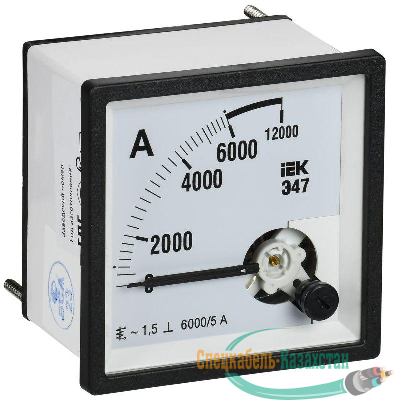 Амперметр Э47 6000/5А класс точн. 1.5 72х72мм IEK IPA10-6-6000-E