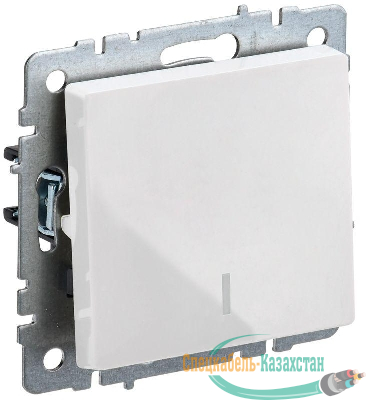 Выключатель 1-кл. СП BRITE ВС10-1-1-БрБ 10А с индик. механизм бел. IEK BR-V10-1-10-K01