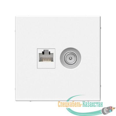 Розетка компьютерная + телевизионная 2-м ArtGallery RJ45 + TV кат.5E бел. SE GAL000189