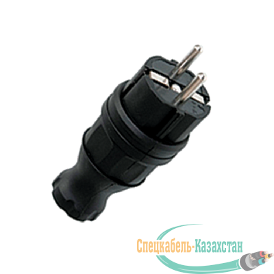 Вилка прямая 230В 2P+PE 16А IP44 каучук EKF RPS-011-16-230-44