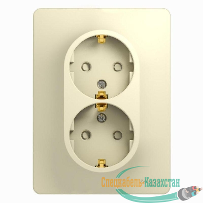 Розетка 2-м СП Glossa 16А IP20 с заземл. защ. шторки в сборе беж. SE GSL000226