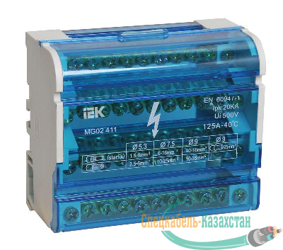 Шина на DIN-рейку в корпусе (кросс-модуль) ШНК 4х11 3L+PEN ИЭК YND10-4-11-125