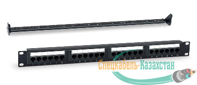 Патч-панель 19дюйм 1U кат.5E 24 порта RJ45 Dual IDC WR-PL-24-C5E-D с задним кабельным организатором черн. WRline 505208