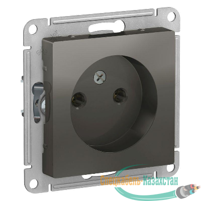 Механизм розетки 1-м СП ATLAS DESIGN без заземл. 16А сталь SchE ATN000941