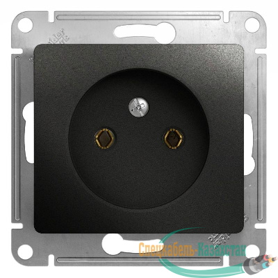 Механизм розетки 1-м СП Glossa 16А IP20 без заземл. антрацит SchE GSL000741