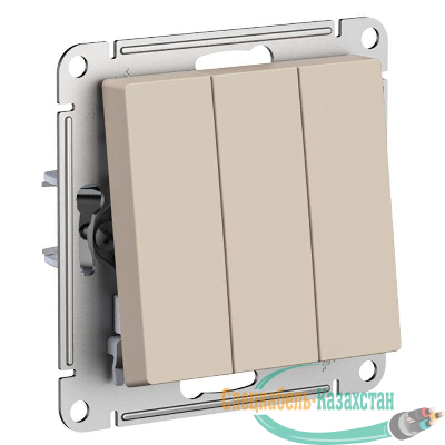 Выключатель 3-кл. AtlasDesign (сх. 1+1+1) 10AX механизм песочн. SE ATN001231