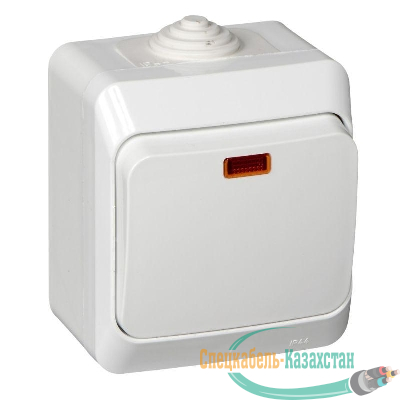 Выключатель 1-кл. ОП Этюд 10А IP44 10AX с подсветкой бел. SE BA10-045B