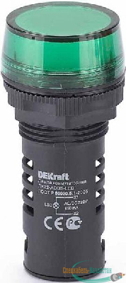 Лампа коммутац. ADDS 22мм LED 220В AC/DC ЛK-22 зел. SchE 25118DEK