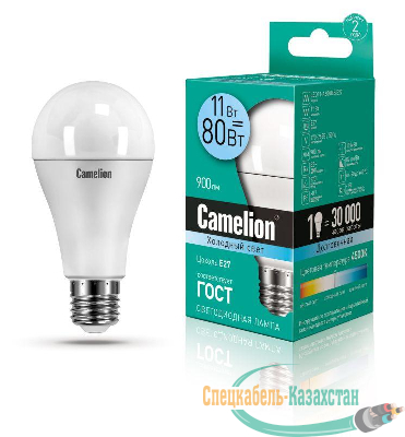 Лампа светодиодная LED11-A60/845/E27 11Вт грушевидная 4500К бел. E27 880лм 220-240В Camelion 12036