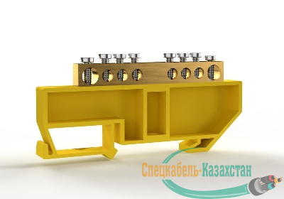 Шина PE "земля" на DIN-изоляторе 6х9мм 8 отвер. латунь TOKOV ELECTRIC TKE-BCB-69-8-DIN/PE