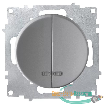 Выключатель 2-кл. СП Florence 10А IP20 с подсветкой механизм сер. (1E31801302) OneKeyElectro 2172848