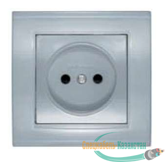 Розетка 1-м СП Бриллиант 16А IP20 защ. шторки без заземл. серебр. Universal 7949841
