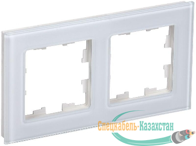 Рамка 2-м BRITE РУ-2-2-БрБ стекло бел. IEK BR-M22-G-K01