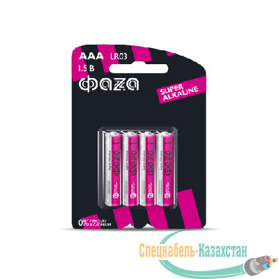 Элемент питания алкалиновый LR03 Super Alkaline BL-4 (уп.4шт) ФАZА 4895205000254