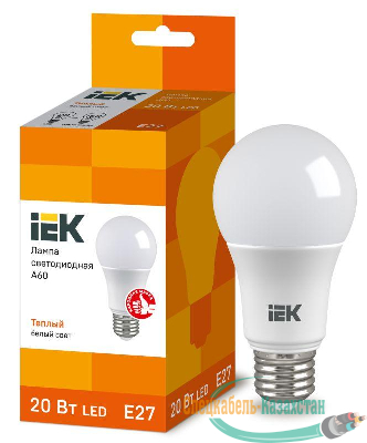 Лампа светодиодная ECO A60 20Вт грушевидная 230В 3000К E27 ИЭК LLE-A60-20-230-30-E27