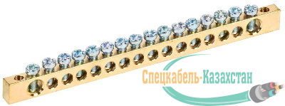 Шина PEN "земля-ноль" 6х9мм 16/2 (16групп/крепеж по краям) ИЭК YNN11-16-100