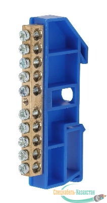 Шина N "ноль" на DIN-изол. ШНИ-6х9-10-Д NO-222-46 син. ЭРА Б0033427