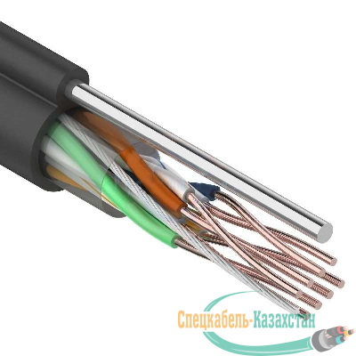 Кабель FTP 4х2х24AWG кат.5е медь с тросом бухта (м) Rexant 01-0144