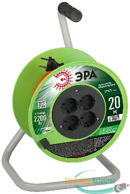 Удлинитель на катушке 4х20м без заземл. RP-4-2x1.0-20m ПВС 2х1 Эра Б0059781