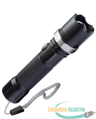 Фонарь аккумуляторный ручной LED 3Вт линза зум аккум. Li-ion 18650 1.2А.ч USB-шнур анодир. алюм. КОСМОС KOS112Lit