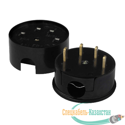 Разъем РШ-ВШ 32А 380В 3Р+РЕ кругл. черн. UNIVersal 1233
