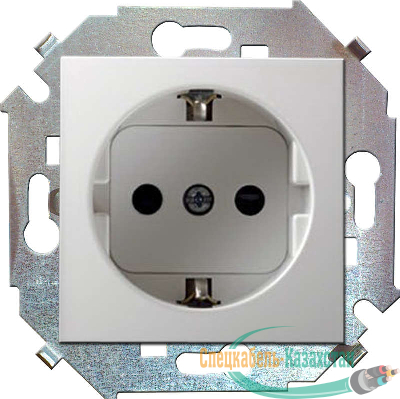 Механизм розетки 1-м СП Simon15 защ. шторки с заземл. бел. Simon 1591443-030