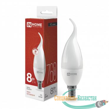 Лампа светодиодная LED-СВЕЧА НА ВЕТРУ-VC 8Вт свеча на ветру 4000К нейтр. бел. E14 760лм 230В IN HOME 4690612030432