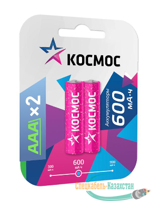 Аккумулятор R03 Ni-MH 600мА.ч (блист.2шт) Космос KOCR03NIMH(600MAH)