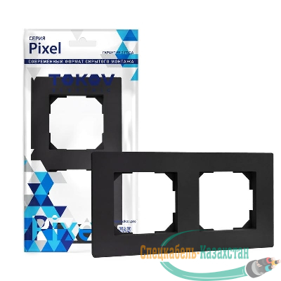 Рамка 2-м Pixel универс. карбон TOKOV ELECTRIC TKE-PX-RM2-C14
