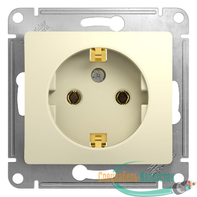 Механизм розетки 1-м СП Glossa 16А с заземл. беж. SchE GSL000243