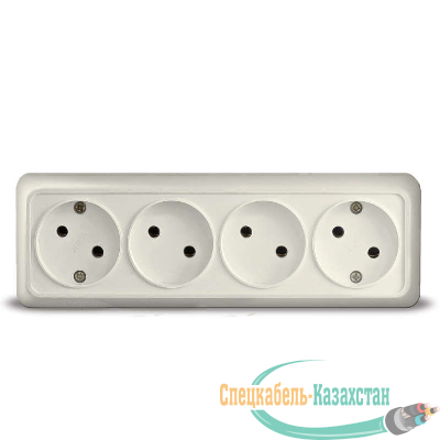 Розетка 4-м ОП Олимп без заземл. беж. UNIVersal 1168