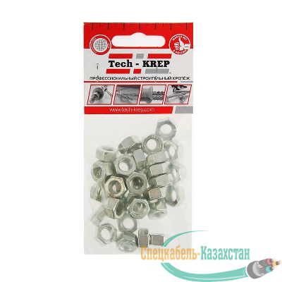 Гайка шестигранная М8 цинк. DIN 934 (уп.35шт) пакет Tech-Krep 103026