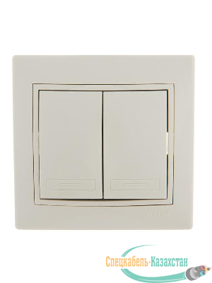 Выключатель 2-кл. СП Мира 10А IP20 крем./крем. LEZARD 701-0303-101