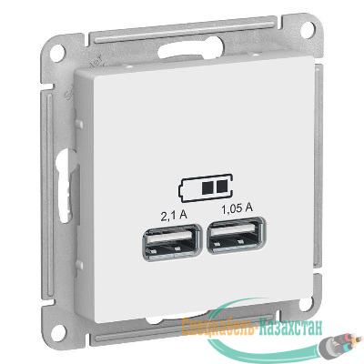 Механизм розетки USB ATLAS DESIGN 5В 1порт х 2.1А 2порта х 1.05А бел. SchE ATN000133