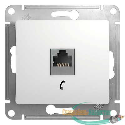 Механизм розетки телеф. 1-м СП Glossa RJ11 бел. SchE GSL000181T