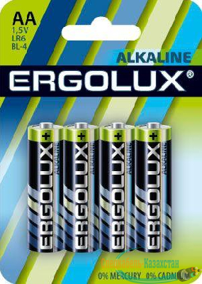 Элемент питания алкалиновый LR6 BL-4 LR6 BL-4 1.5В Alkaline (блист.4шт) Ergolux 11748