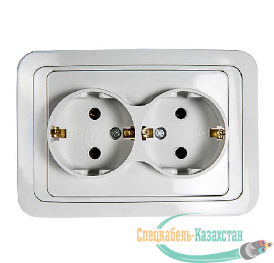 Розетка 2-м CLASSICO с заземл. 2128 бел. ASD / IN HOME 4680005959921