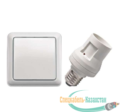 Выключатель настенный беспроводной 1-кл. СП 0.45А IP20 AWST-8800/AFR-060 + патрон бел. COCO 71122 6