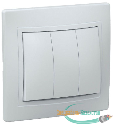 Выключатель 3-кл. СП КВАРТА 10А IP20 бел. ИЭК EVK30-K01-10-DM