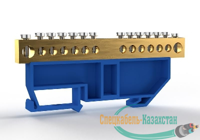 Шина нулевая на DIN-изоляторе 8х12мм 14 отвер. латунь TOKOV ELECTRIC TKE-BCB-812-14-DIN/N