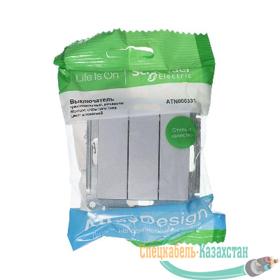 Механизм выключателя 3-кл. ATLAS DESIGN (сх.1+1+1) 10АХ алюм. SchE ATN000331
