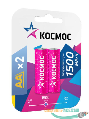 Аккумулятор R6 NI-MN 1500мА.ч BP-2 (блист.2шт) Космос KOCR6NIMH(1500mA)