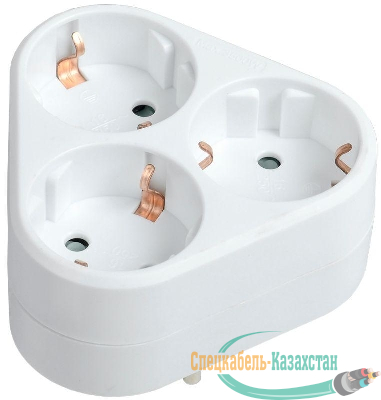 Разветвитель 3-м 16А IP20 Т-01/03 2P+PE треугольн. бел. IEK WTP10-16-03-Z-K01