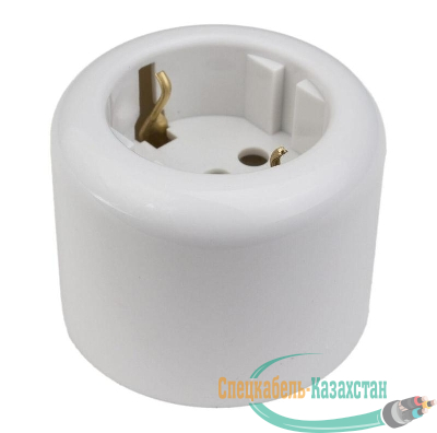 Розетка двухполюсная с ЗК R пластик бел. Bironi R1-101-21